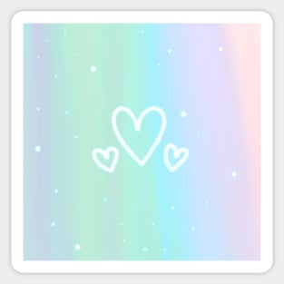 Glowing Hearts Kawaii Sticker